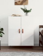 vidaXL Сайдборд бял гланц 695x34x90 см инженерно дърво