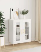vidaXL Сайдборд бял гланц 695x34x90 см инженерно дърво