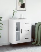 vidaXL Сайдборд бял гланц 695x34x90 см инженерно дърво