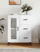 vidaXL Сайдборд бял гланц 695x34x90 см инженерно дърво