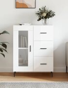vidaXL Сайдборд бял гланц 695x34x90 см инженерно дърво