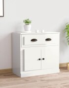 vidaXL Сайдборд бял гланц 70x355x675 см инженерно дърво