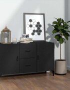 vidaXL Сайдборд черен 100x36x60 см инженерно дърво
