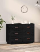 vidaXL Сайдборд черен 100x40x75 см бор масив