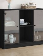 vidaXL Сайдборд черен 102x37x755 см инженерно дърво