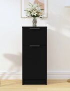 vidaXL Сайдборд черен 30x30x70 см инженерно дърво