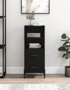vidaXL Сайдборд черен 345x34x90 см инженерно дърво