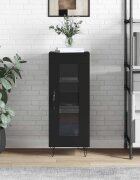 vidaXL Сайдборд черен 345x34x90 см инженерно дърво