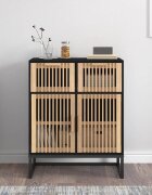 vidaXL Сайдборд черен 60x30x75 см инженерно дърво