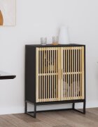vidaXL Сайдборд черен 60x30x75 см инженерно дърво