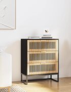 vidaXL Сайдборд черен 60x30x75 см инженерно дърво