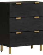 vidaXL Сайдборд черен 60x33x75 см инженерно дърво