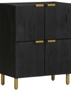 vidaXL Сайдборд черен 60x33x75 см инженерно дърво
