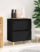 vidaXL Сайдборд черен 60x35x70 см инженерно дърво