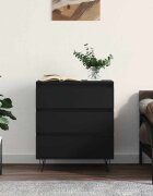 vidaXL Сайдборд черен 60x35x70 см инженерно дърво