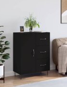 vidaXL Сайдборд черен 695x34x90 см инженерно дърво