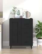 vidaXL Сайдборд черен 695x34x90 см инженерно дърво