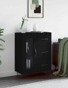vidaXL Сайдборд черен 695x34x90 см инженерно дърво