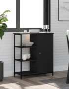 vidaXL Сайдборд черен 70x30x80 см инженерно дърво