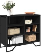 vidaXL Сайдборд черен 91x355x745 см инженерно дърво