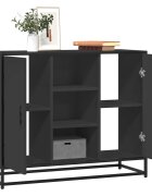 vidaXL Сайдборд черен 92x35x76 см инженерно дърво