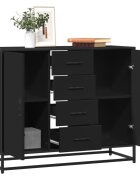 vidaXL Сайдборд черен 92x35x76 см инженерно дърво