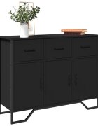 vidaXL Сайдборд черен 97x325x745 см инженерно дърво