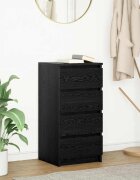 vidaXL Сайдборд Черен дъб 375x35x76 см инженерно дърво