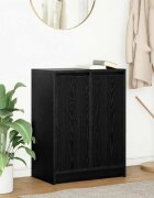 vidaXL Сайдборд Черен дъб 57x34x76 см инженерно дърво