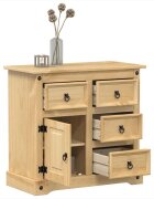 vidaXL Сайдборд Corona 80x40x75 см бор масив