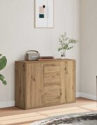 vidaXL Сайдборд дъб артизан 88x30x64 см инженерно дърво