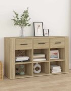 vidaXL Сайдборд дъб сонома 100x30x595 см инженерно дърво