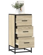 vidaXL Сайдборд дъб сонома 355x35x76 см инженерно дърво и метал
