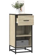 vidaXL Сайдборд дъб сонома 355x35x76 см инженерно дърво и метал