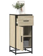 vidaXL Сайдборд дъб сонома 355x35x76 см инженерно дърво и метал