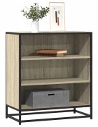vidaXL Сайдборд дъб сонома 68x35x76 см инженерно дърво и метал