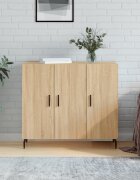 vidaXL Сайдборд дъб сонома 90x34x80 см инженерно дърво