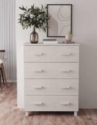 vidaXL Сайдборд HAMAR бял 79x40x1035 см борово дърво масив