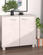 vidaXL Сайдборд HAMAR бял 85x35x80 см борово дърво масив
