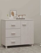 vidaXL Сайдборд HAMAR бял 90x40x80 см борово дърво масив