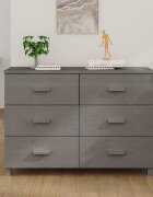vidaXL Сайдборд HAMAR светлосив 113x40x80 см борово дърво масив