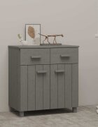 vidaXL Сайдборд HAMAR светлосив 79x40x80 см борово дърво масив