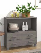 vidaXL Сайдборд HAMAR светлосив 85x35x80 см борово дърво масив