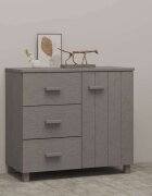 vidaXL Сайдборд HAMAR светлосив 90x40x80 см борово дърво масив