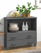 vidaXL Сайдборд HAMAR тъмносив 85x35x80 см борово дърво масив