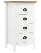 vidaXL Сайдборд Hill бял 46x35x80 см борово дърво масив