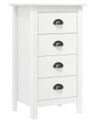 vidaXL Сайдборд Hill бял 46x35x80 см борово дърво масив