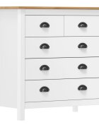 vidaXL Сайдборд Hill бял 79x40x80 см борово дърво масив
