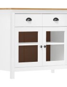 vidaXL Сайдборд Hill бял 90x40x80 см борово дърво масив