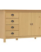 vidaXL Сайдборд Hill меденокафяв 130x40x80 см борово дърво масив